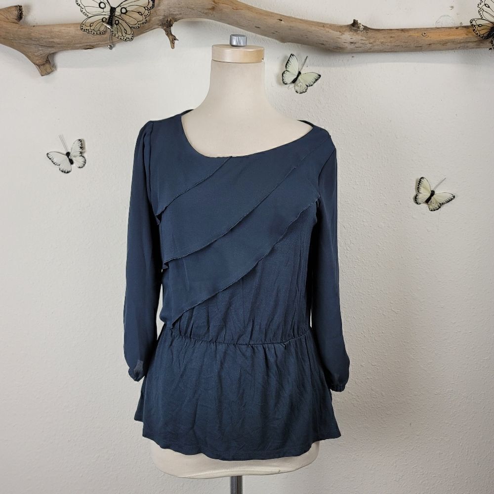Anthropologie deletta ruffle front blouse